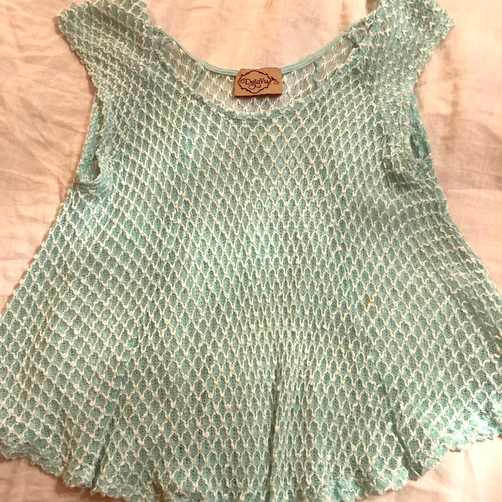 Teal Deja Vu blouse.
